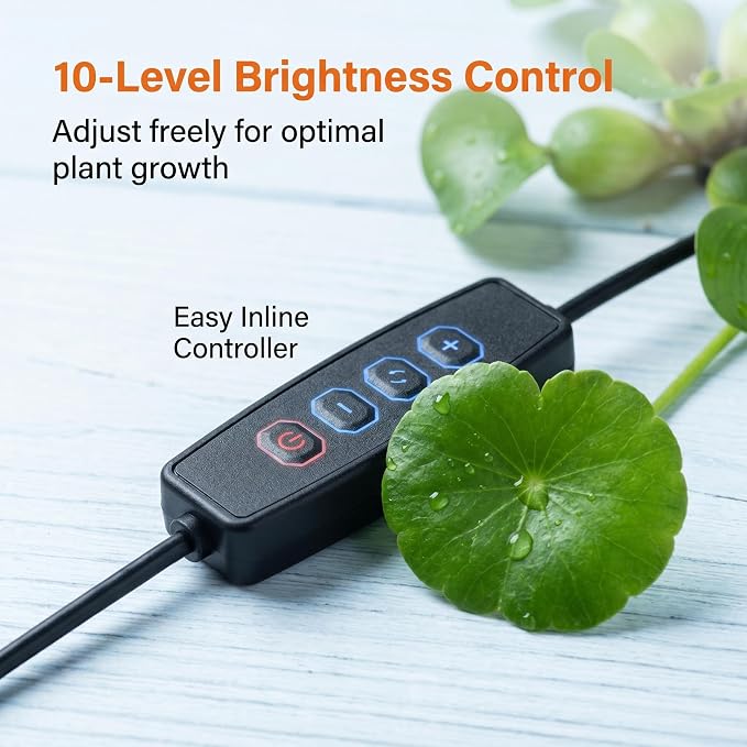 Small Aquarium Light Clip on Fish Tank Light LED USB Full Spectrum Light with Dimmer Multi-Color White+Blue+Red for 1-5 Gal Betta Tank (Adapter NoT Included, No Timer)
