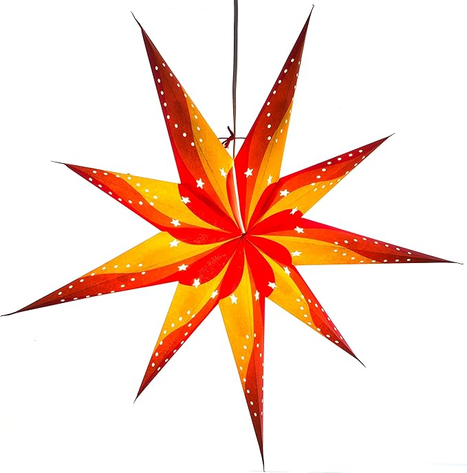 Surya 9 Pointed Paper Star Lights with 12 Foot Power Cord Included