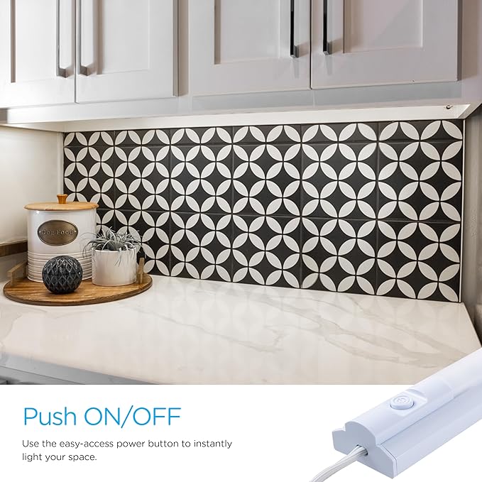 Enbrighten 10 Inch LED Premium Under Cabinet Light Fixture, Plug-In, Bright White 3000K, 275 Lumens, Plastic Housing, On/Off Switch, Perfect for Kitchen, Home Office, Garage, Workbench & more, 26534