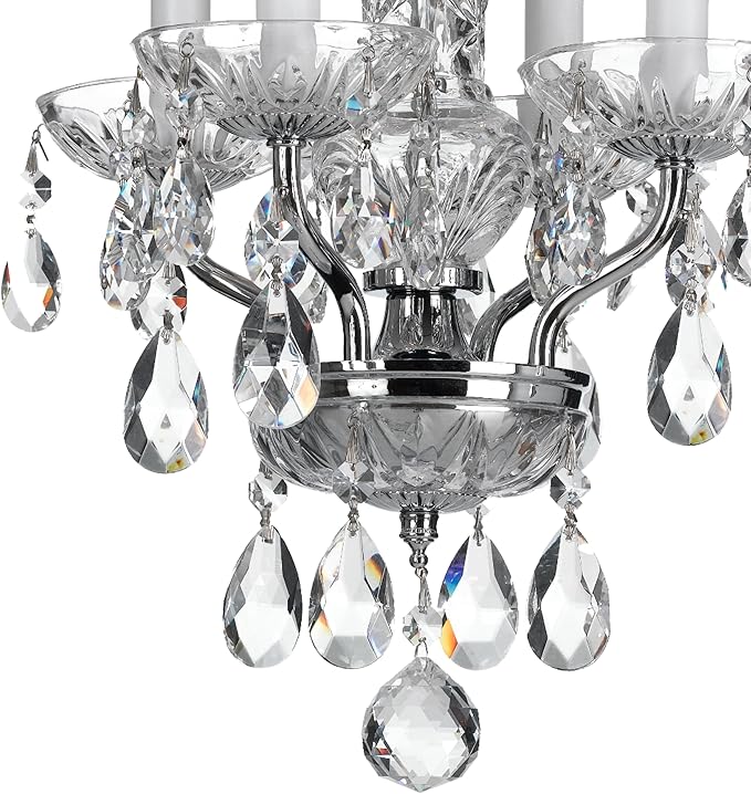 Traditional Crystal 4 Light Hand Cut Crystal Polished Chrome Mini Chandelier