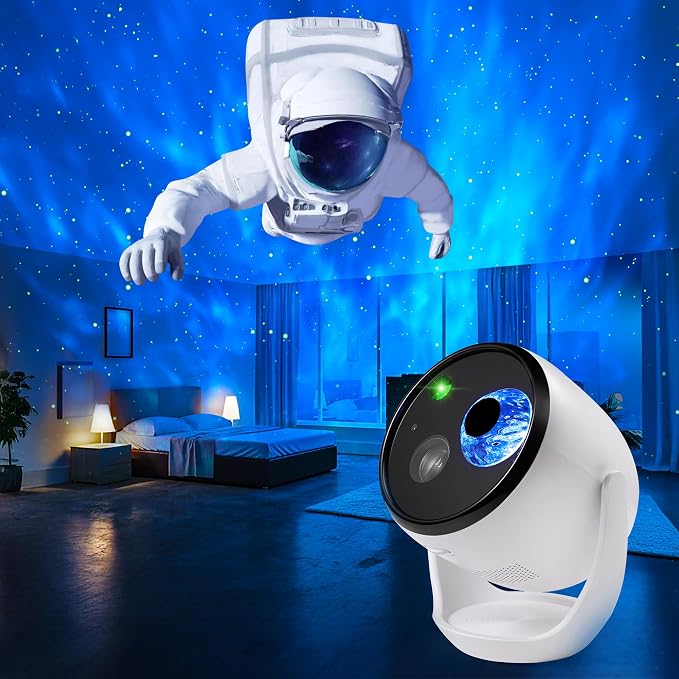 Brizled Projector Galaxy Light Pro, 4K Glasses-Free 3D LED Night Lamp Ocean | Holographic Planetarium Bedroom Star Light with 90+ Dynamic Themes; Stereo Bluetooth Speaker; Remote Nebula Light for Ceiling