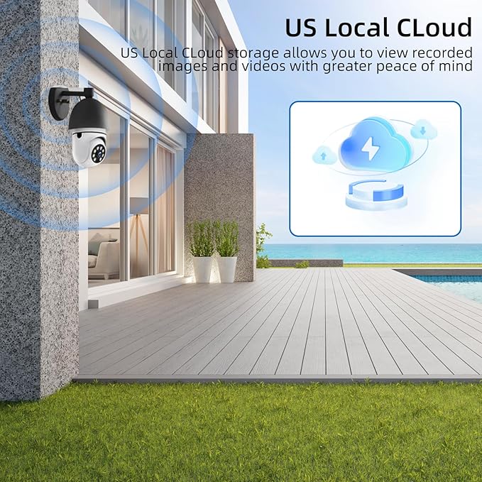 Hawkray Light Bulb Security Camera -5G& 2.4GHz WiFi 2K 3MP Security Cameras Wireless Outdoor Motion Detection and 911 Alarm Monitoring,Open AI Enabled,US Local Cloud, Color Night Vision(3 Pack)