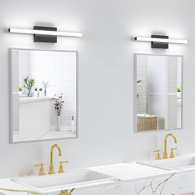 24Inch LED Bathroom Vanity Light Bar 5700K Dimmable Led Bathroom Light Over Mirror Modern Bath Wall Light Cool White ETL Certified 24W 2Pack