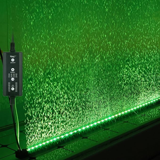 hygger Aquarium Bubble Bar with 24/7 LED Light, Quiet Fine Air Stone with Hose Check Valve, Adjustable Time Brightness Color Submersible Fish Tank Light, Air Diffuser Wall Decorations | Aeration Ambient Bubble Light Strip