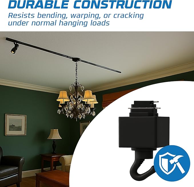 OHLECTRIC Track Light NT-308B - Black - Utility Hook - Single or Dual Circuit - Compatible with Halo Track