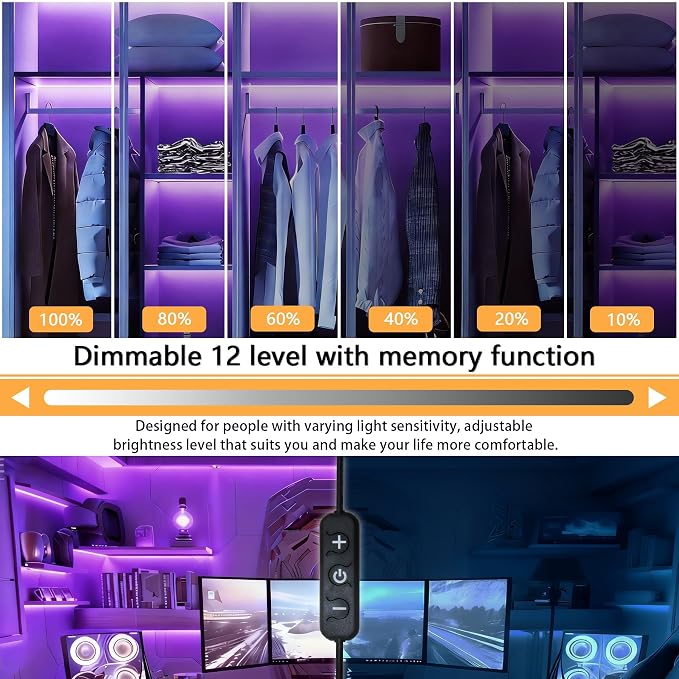Purple COB LED Strip Lights，20Ft 24V Super Bright Dimmable LED Light Strip High CRI95+ Flexible Tape Ideal for Bedroom Ambient Light Cabinet Stair Decor Home DIY Lighting Project