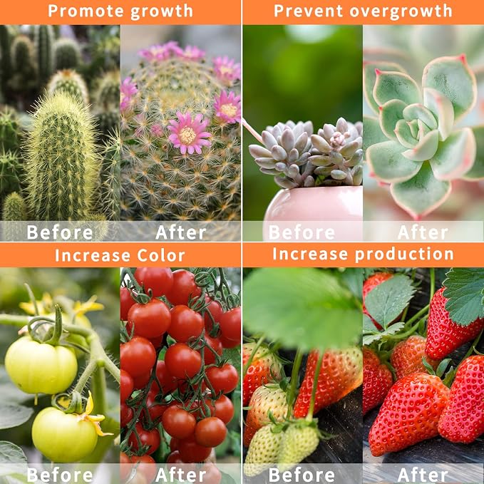 Led Grow Lights for Indoor Plants Full Spectrum, Smart WiFi Led Grow Light with Timer, Dimmable Clip on Grow Light App/Voice Control, Compatible with Alexa/Google/Siri (2 Tube)