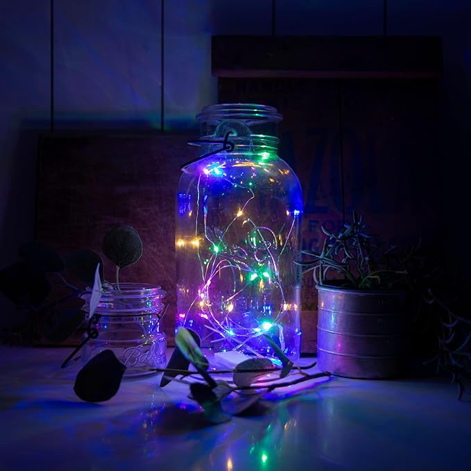 Hogg 12 Pack LED Fairy Lights - 7 ft, Centerpiece Table Decorations for Party, Small LED Lights Battery Operated, Center Pieces Decoration for Table, Battery Powered Firefly Fairylights, Multi-Pack