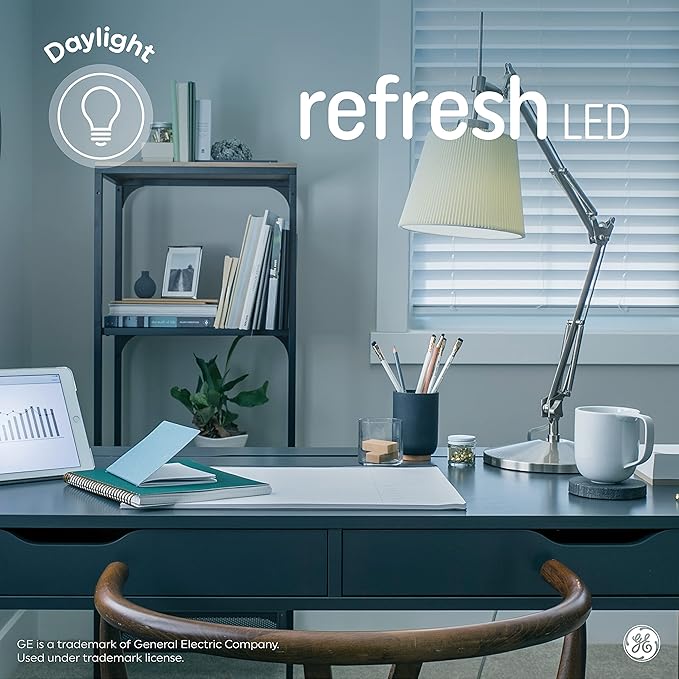 GE Refresh LED Light Bulbs, 40 Watt, Daylight, G25 Globe Bulbs, Frosted, Medium Base (3 Pack)