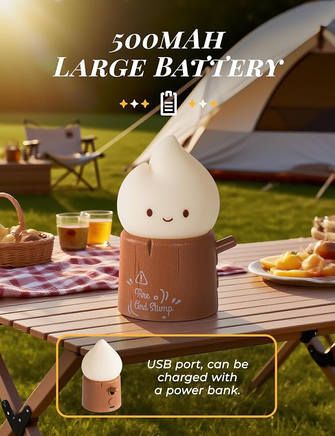 Cute Silicone Candle with White Noise - Flameless LED Candle with Timer, Flickering Candlelight & Night Light, Soothing Sound Machine for Sleep, Relaxation, Bedroom, Gifts