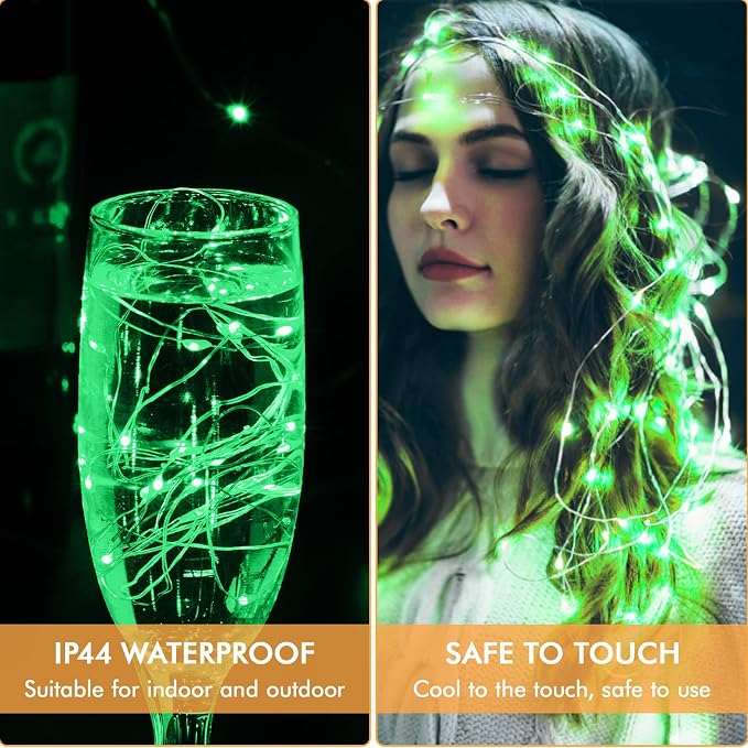 12 Pack 7FT 20LED Fairy Lights Battery Operated String Lights | Waterproof Silver Wire Firefly Mini Christmas Lights for Bedroom Party Birthday Wedding Halolween Home Indoor Decorations
