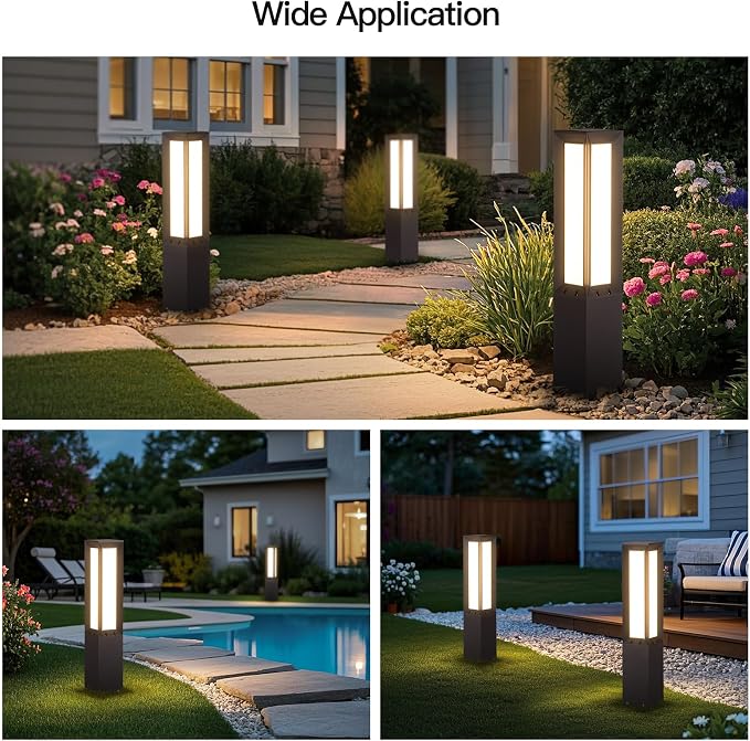 MVBT 31.5" Solar Pathway Lights Outdoor, Dusk to Dawn Landscape Path Lights | IP65 Waterproof Bollard Light Outdoor, 3000K Solar Lamp Path Light, Commercial Pathway Lighting for Driveway Garden Walkway