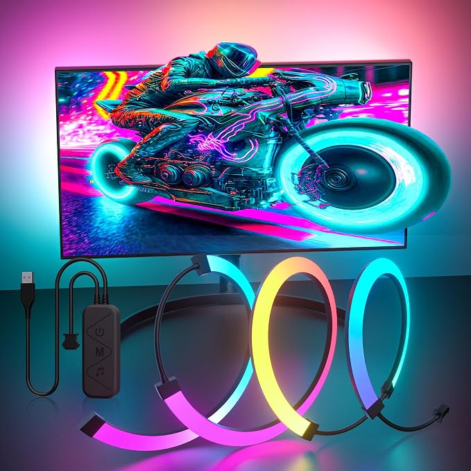 MIHEAL Gaming Monitor Light, Backlight with Screen Color sync Effect for 32inch Computer Monitor, Compatible with Windows