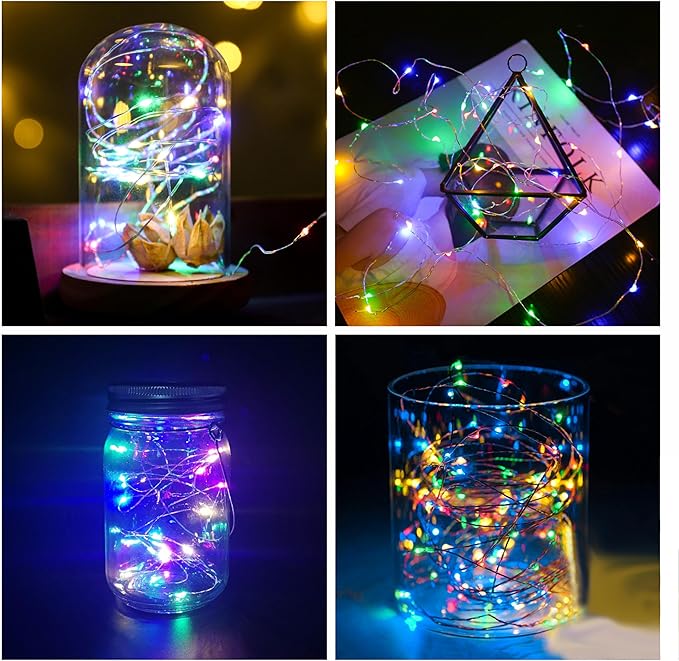 Timer Fairy Lights,Battery Operated Mini Christmas Lights for Bedroom,Christmas,Parties,Wedding, Decoration(5m/16ft Multicolor)