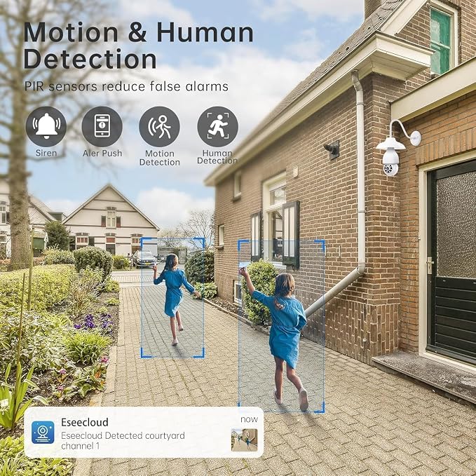 2K Light Bulb Security Camera 5G&2.4G WiFi Security Cameras Wireless Outdoor Indoor,360°Bulb Cameras for Home Security Outside Indoor,Motion Detection and Alarm,Two-Way Talk,Color Night Vision 4 Packs