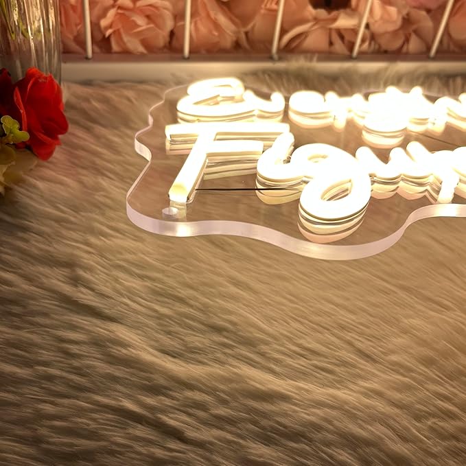 Everything is Figureoutable Neon Sign Dimmable Led Neon Lights for Wall Decor USB Inspirational Word Neon Light Up Signs for Office Bedroom Home Bar Study Room Wedding Birthday Party Teens Girls Gifts