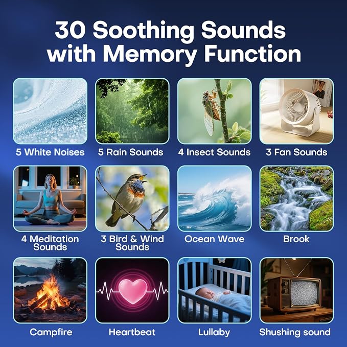 Galaxy Projector Sound Machine Aurora Night Light Projector with 30 Sounds,16 Colors Star Northern Lights Projector Bluetooth Speaker, Remote Timer Teen Gift Led Lights Mood Sensory Light for Autism
