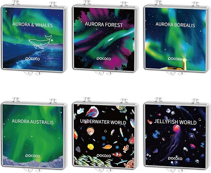 POCOCO Aurora and Deep Sea Series Discs, 5K Resolution, Realistic Patterns, 6 Pieces