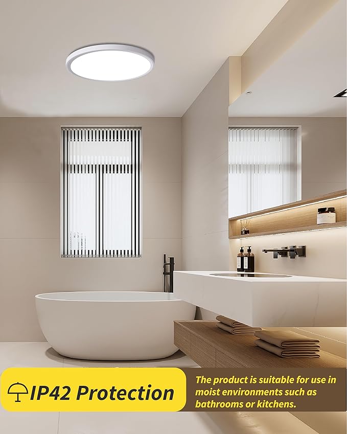 6pack 9 Inch Flush Mount Ceiling Light, 18w Led Ceiling Light, 3000k/4000k/6000k Selectable 1860lm Ceiling Light, Super Slim Led Light Fixture For Bedroom Kitchen Living Dining Room Office
