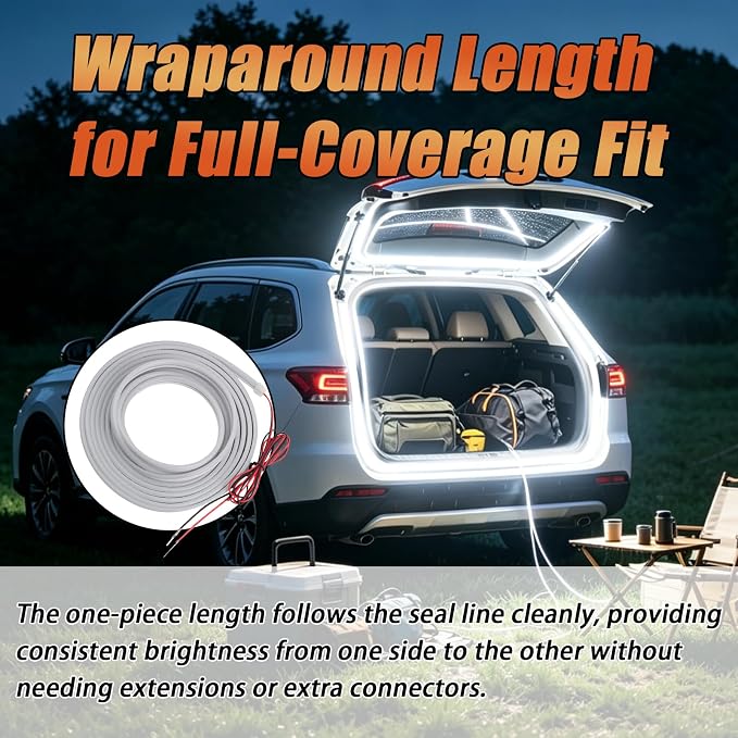 157.48 Inch Flexible Trunk Light Strip,Water-Resistant LED Light Strip for Car with Soft White Glow,Universal Concealed Ambient Lighting Car Strips Cars Accessories with Tools