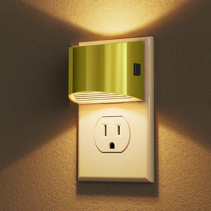 Night Light, Night Lights Plug into Wall, Adjustable, 3000K | 3 Level Brightness Adjustable Plug in Night Light, Dusk to Dawn Sensor, Nightlights for Adults, Bedroom, Bathroom, 2 packs