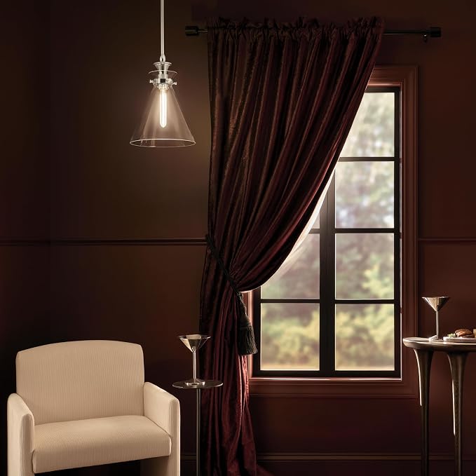 Kichler Larkin 3-Light Linear Pendant Light, Black | Linear pendant light for kitchen islands, dining rooms, and bedrooms (10.5" x 14.5"), 42566BK