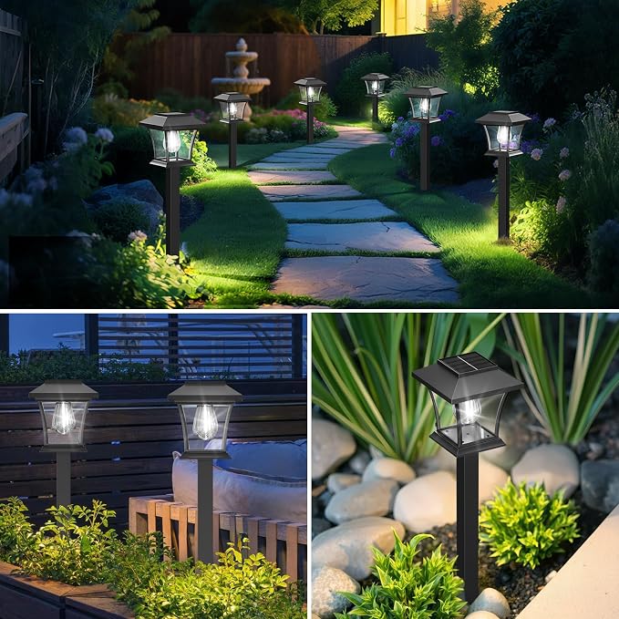 Sparkblaze 16 Pack Solar Pathway Lights Outdoor, Cold White | Ideal for Walkways, Gardens, Lawns, Driveways & Landscape Lighting, Automatic Dusk-to-Dawn Lighting