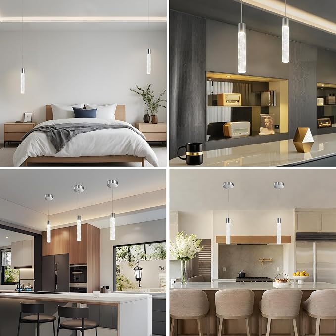 Modern LED Pendant Lights Kitchen Island Lighting,Dimmable 5CCT/2700K/3000K/3500K/4000K/5000K,Hanging Island Lights Kitchen Ceiling Lighting Fixtures,for Kitchen Dining Room (3 Pack)
