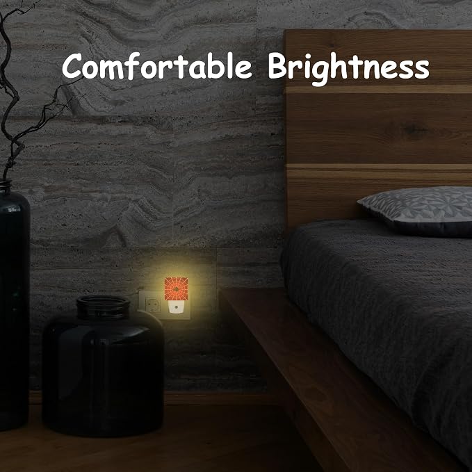 Red Spider Web Night Light,Cobweb Trap Gossamer Plug-in Night Light Auto Dusk-to-Dawn Sensor Energy Efficient LED Lamp for Room Decor,Hallway,Kitchen,Bathroom,Nursery,Stairs