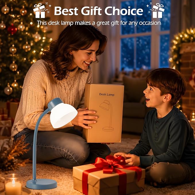 Desk Lamps for Home Office,Small LED Reading Lamp,5000K Eye-Care Desk Light | Desk Lamps for College Dorm, Kids Study Table, Bedroom , Flexible Gooseneck, Compact Small Table Lamp, Space-Saving Design