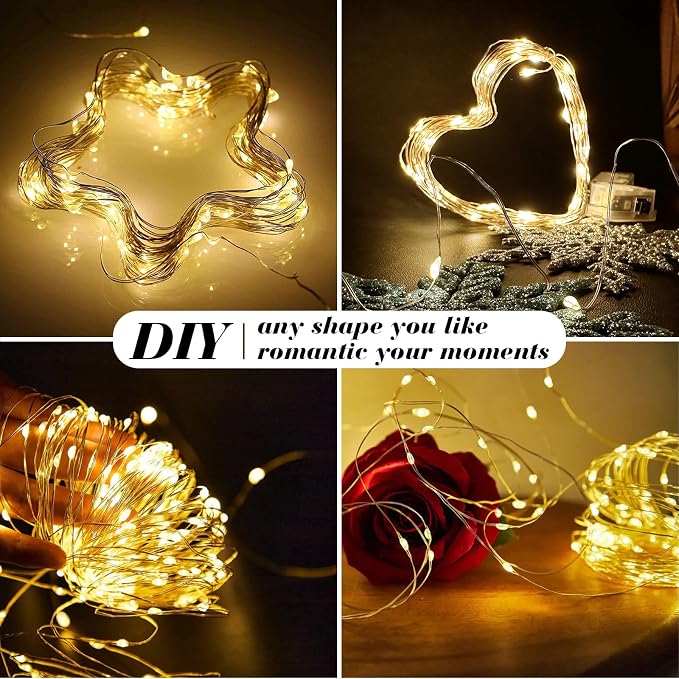 ZGWJ 8 Pack Warm White Fairy Lights, Mini String Lights | Battery Operated 7 FT 20 LED Waterproof 3 Modes for DIY, Parties, Wedding, Halloween, Christmas Decoration