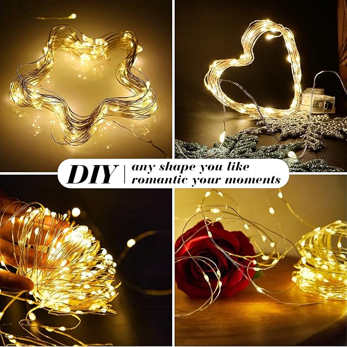 ZGWJ 50 Pack Warm White Fairy Lights, Mini String Lights | Battery Operated 7 FT 20 LED Waterproof 3 Modes for DIY, Parties, Wedding, Halloween, Christmas Decoration