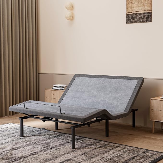 ESHINE Adjustable Bed Frame Smart Bed Queen - Quick 5 Min Installation, Electric Base with Massage, Ergonomic Foot & Head Incline, Zero Gravity, Dual USB Ports, Under Bed Light