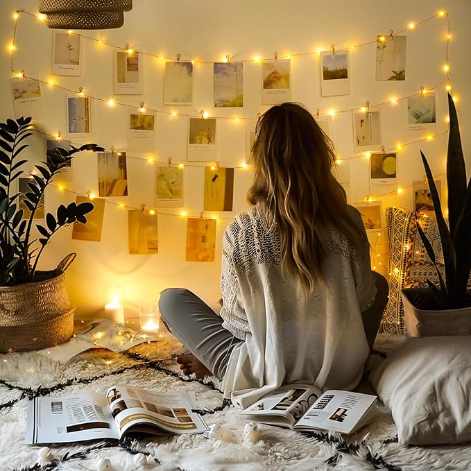 JMEXSUSS 200 LED Fairy Lights Plug in, 66 ft String Lights Indoor Bedroom | Remote Control Warm White 8 Modes Twinkle Lights with Wheel for Room Dorm Party Christmas Tree