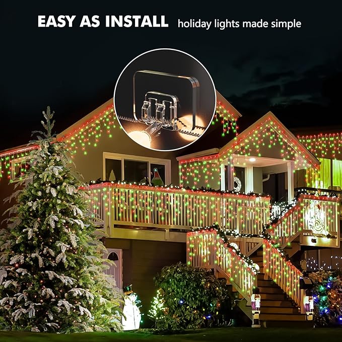 Hooks for Outdoor String Lights - 100 Pack with Adhesive Strips - No Damage, No Tools, No Holes, Waterproof and UV-Resistant, Perfect for Christmas and Patio Decor