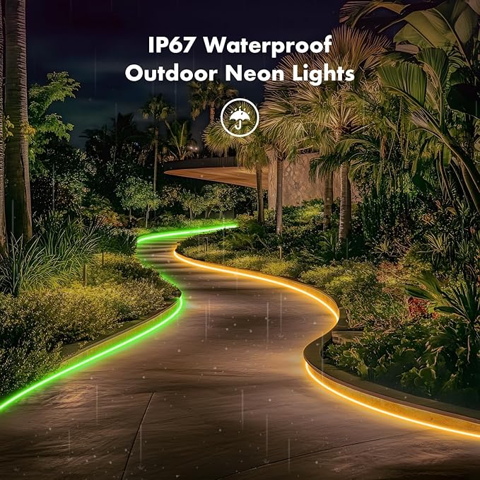 Aroste 32.8-Foot RGB neon Light Strip, Festive Decoration Light Strip | Waterproof IP67 light strip, supporting remote control and app control, suitable for bedroom and gaming LED light strips