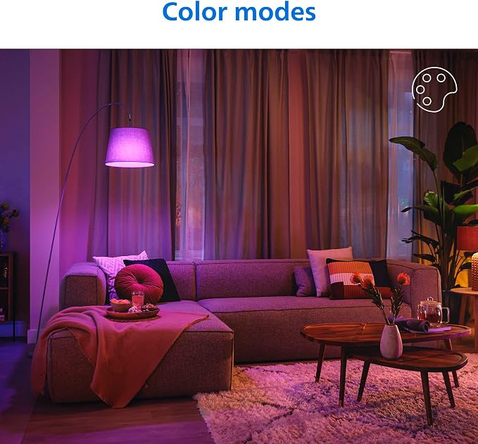 PHILIPS Smart Lighting Connected Light Bulbs, 2-Pack, Color A19 60W 800LM E26 Indoor LED Lights, Smart Bulbs with Motion Detection, Control with Voice or App