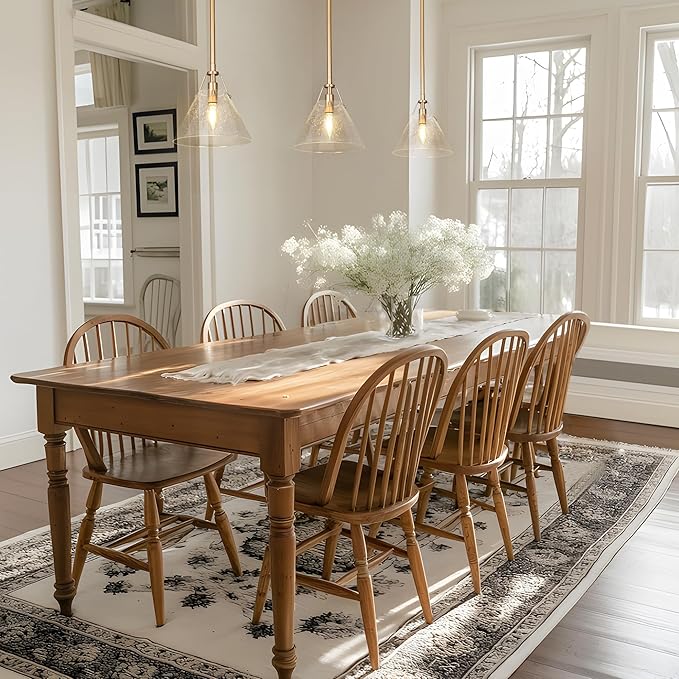 KSANA Pendant Light Fixtures, Gold Pendant Light Kitchen Island 1-Light Seeded Glass Pendant Lighting for Dining Room, Kitchen, Hallway, Bedroom, 7.9" Dia