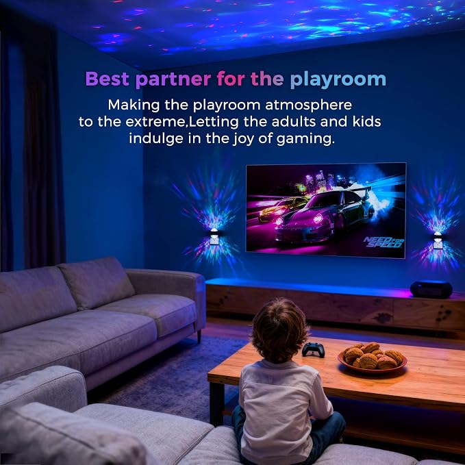 L LOHAS LED Night Light for Kids,Plug in Night Light with Light Sensor | Multi-Color Projector Light for Kids Playroom Ceiling Decor Home Theater Party