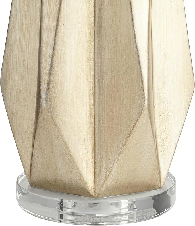 Possini Euro Design Bravo 28" Tall Geometric Modern Table Lamps Set of 2 Champagne Finish White Shade Living Room Bedroom Bedside Nightstand House Office Home Reading Kitchen Entryway Console