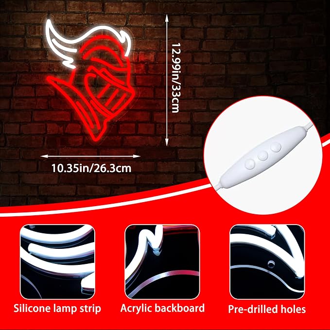University Neon Sign for Wall Decor Football Neon Light for Man Cave | Dimmable University Led Sign for Fans, Bedroom, Dorm, Game Room,Bar Party Decor, Birthday Gifts for Men 12.9*10.3In