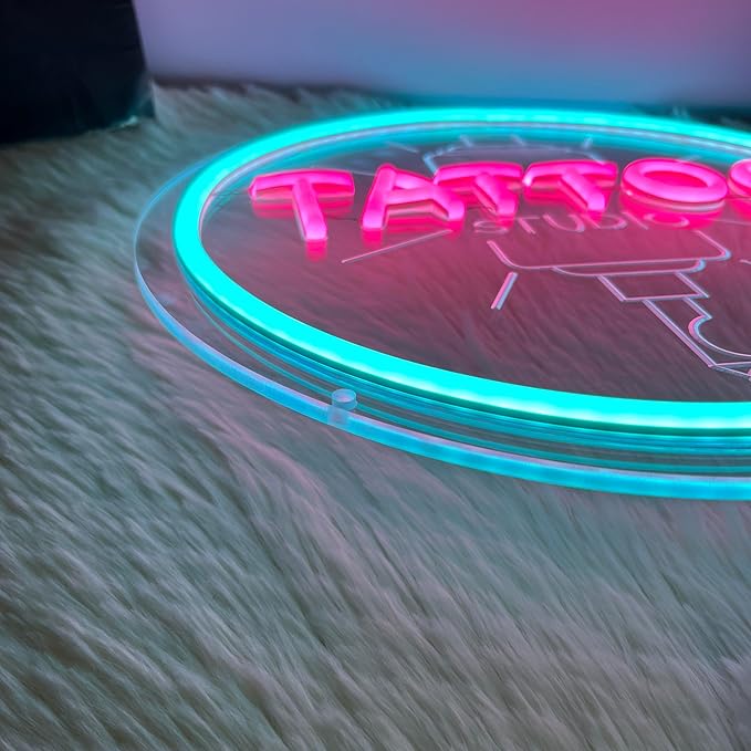 TATTOO Studio Neon Sign LED Tattoo Wall Decor USB Powered Adjustable Brightness Dimmable Neon Light for Business Stores Birthday Christmas Gifts