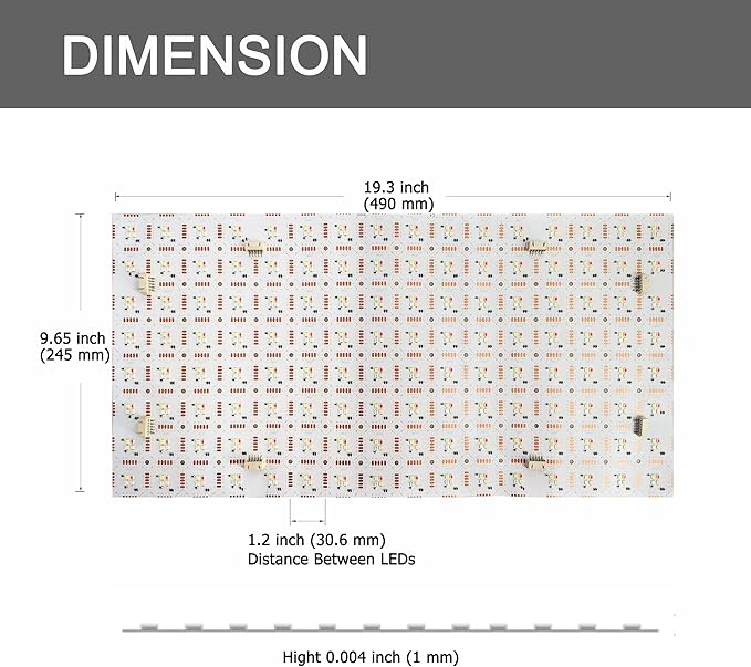 4-Pack LED Backlight Sheet 24V 45W RGBC 6000K White, 19.3X9.6 inches Each Unit, Dimmable Flexible LED Panel Sheet for Backlit Translucent Stone/Marble/Onyx/Quartz Countertops Walls
