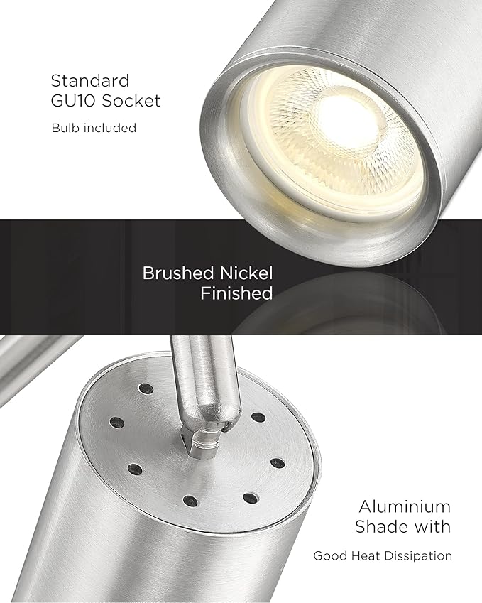 FEMILA Track Lighting Fixtures Ceiling, 43" Kitchen Track Lighting, 3000K LED Bulbs Included, 350 Rotatable, 4FS84TL-5 BN