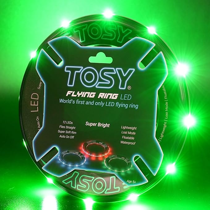 TOSY Flying Ring - 36 RGB Multicolor or 12 Monocolor LEDs, Super Bright, Lost Mode, Auto Light Up, Easter Basket Stuffers Gift for Kid/Teen/Boy/Girl, Safe, Waterproof, Pool/Beach/Camping Toy