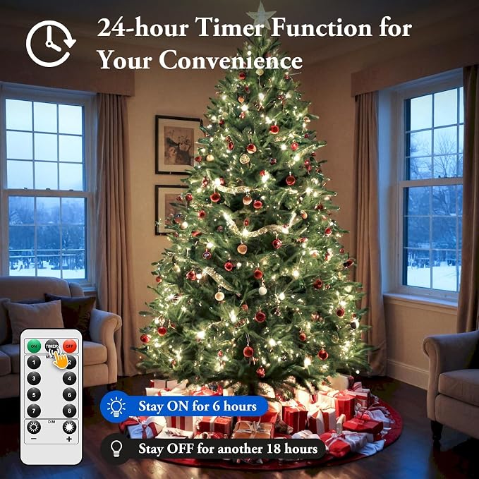 4 Pack 33FT 100 LED Fairy Lights Battery Operated with Timer & Remote, Waterproof Twinkle Lights Indoor Outdoor, 8 Modes Fairy String Lights for Bedroom Classroom DIY Wedding Decorations, Cool White