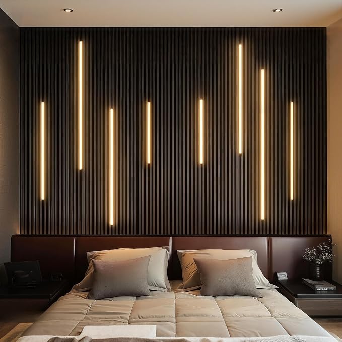GZBtech Flexible LED Recessed Strip Light for Wood Slat Wall Panels 9.84FT, 3000K Warm White Cuttable Neon Rope Lighting with Remote Control, Dimmable IP67 Waterproof Black Strip Lights, UL Listed