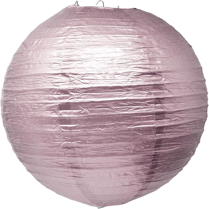 Mudra Crafts Rose Gold Paper Lanterns Wedding Party Decorations - 12 In 10 Round Hanging Ceiling Lanterns, 10 Pack, Decorative Lamp Shades