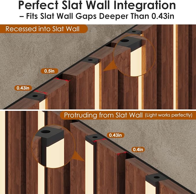 5CCT Wall Panel Lights 6PCS LED Light with 2700K-5000K Selectable | Touch Control, Stepless Dimmable, Self-Adhesive LED Lights for Wood Slat Wall Panels, WPC, Acoustic Panels & Home decor