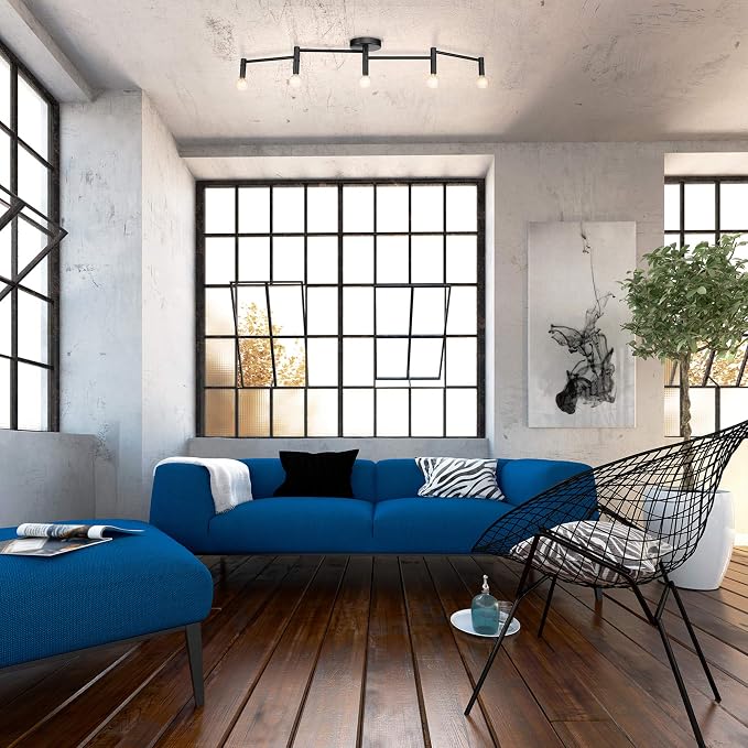 Globe Electric 59969 Tempo 5-Light Foldable Track Lighting, Matte Black
